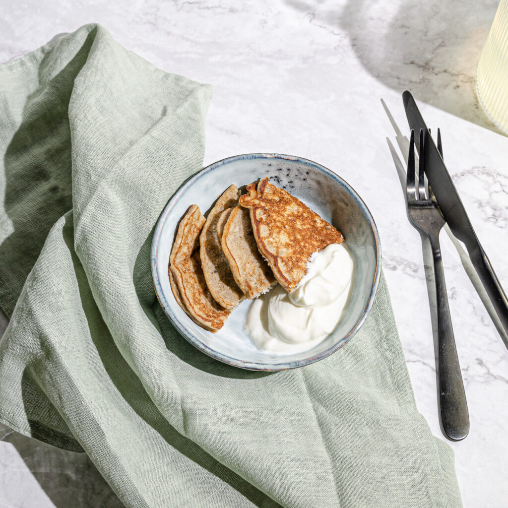 Bananpannkaka med vaniljkvarg